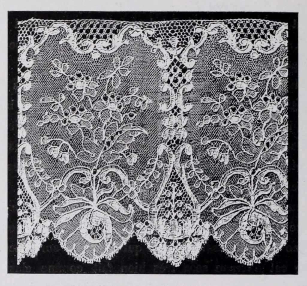 An illustration from L'industrie des tulles et dentelles mécanique dans le Pas-de-Calais, 1815-1900 / Henri Hénon, 1900, leaf 316