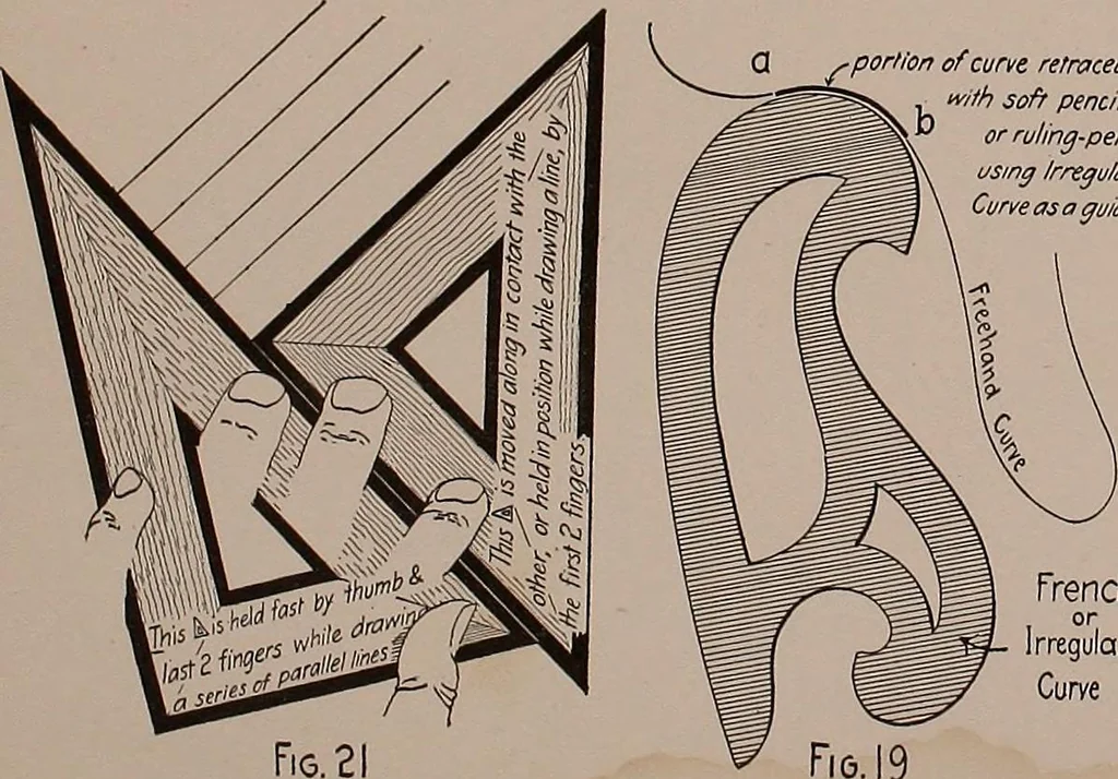 An illustration from Linear drawing and lettering for beginners, 1901, leaf 84