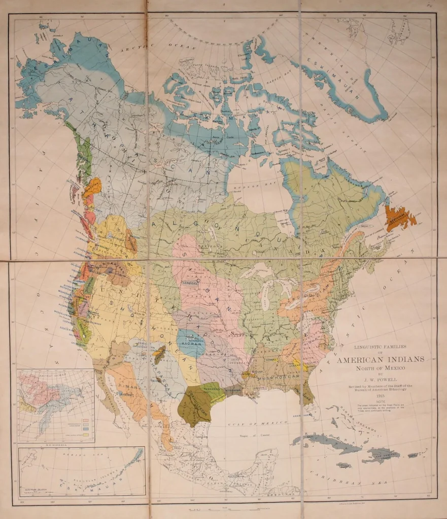 An illustration from Linguistic families of American Indians North of Mexico, 1915, leaf 5