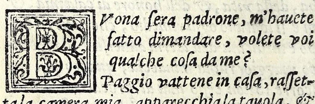 An illustration from L'interesse : comedia, 1581, leaf 24