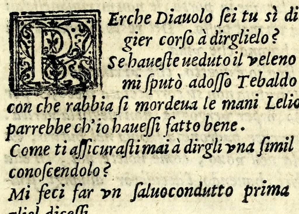 An illustration from L'interesse : comedia, 1581, leaf 97