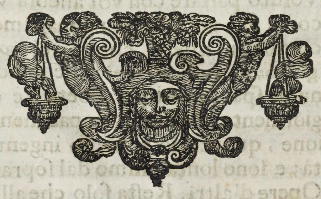 An illustration from L'intreccio d'allori e d' vliuo auuolto alla corona dell' inuittissimo rè di Francia e di Nauarra, Luigi XIV, il grande et il giusto : dedicato alla stessa sacra cristianissima real maestà dall' autore Andrea Penci, 1679, leaf 6
