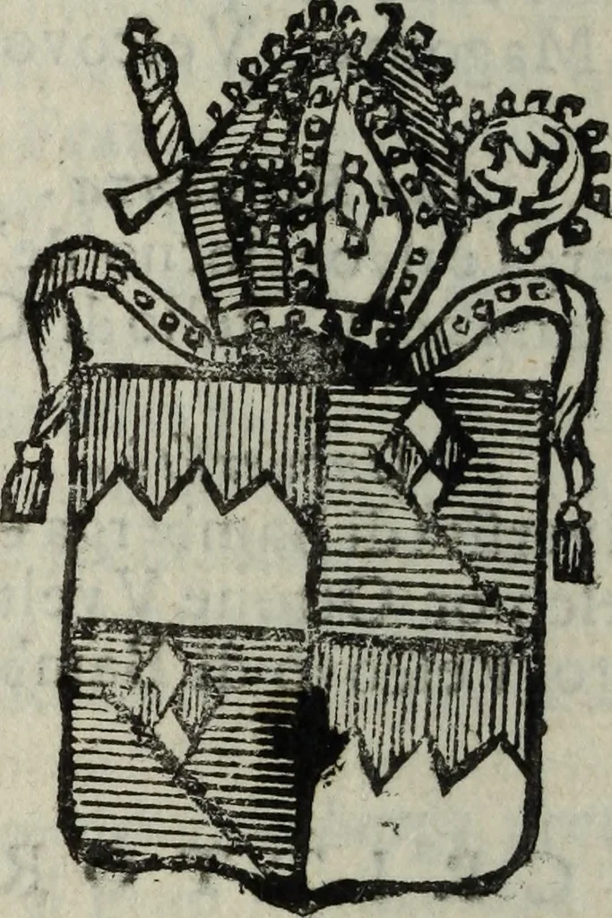An illustration from Li sovrani del mondo : Opera, che dà notitia della genealogia delle loro famiglie, dell'ampiezza, e governo de' loro stati ... con un catalogo degli autori, che meglio ne hanno scritto, 1720, leaf 191