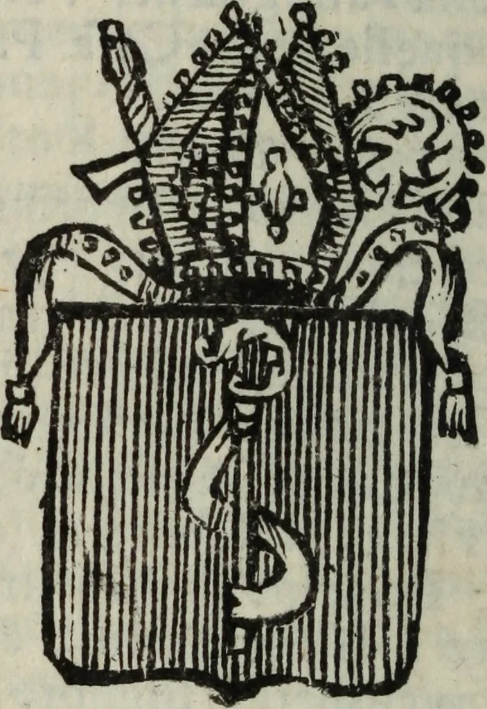 An illustration from Li sovrani del mondo : Opera, che dà notitia della genealogia delle loro famiglie, dell'ampiezza, e governo de' loro stati ... con un catalogo degli autori, che meglio ne hanno scritto, 1720, leaf 201