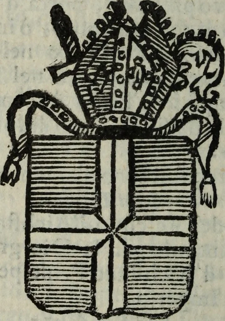 An illustration from Li sovrani del mondo : Opera, che dà notitia della genealogia delle loro famiglie, dell'ampiezza, e governo de' loro stati ... con un catalogo degli autori, che meglio ne hanno scritto, 1720, leaf 205