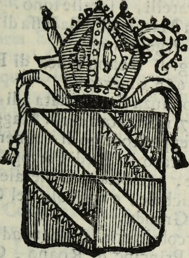 An illustration from Li sovrani del mondo : Opera, che dà notitia della genealogia delle loro famiglie, dell'ampiezza, e governo de' loro stati ... con un catalogo degli autori, che meglio ne hanno scritto, 1720, leaf 210