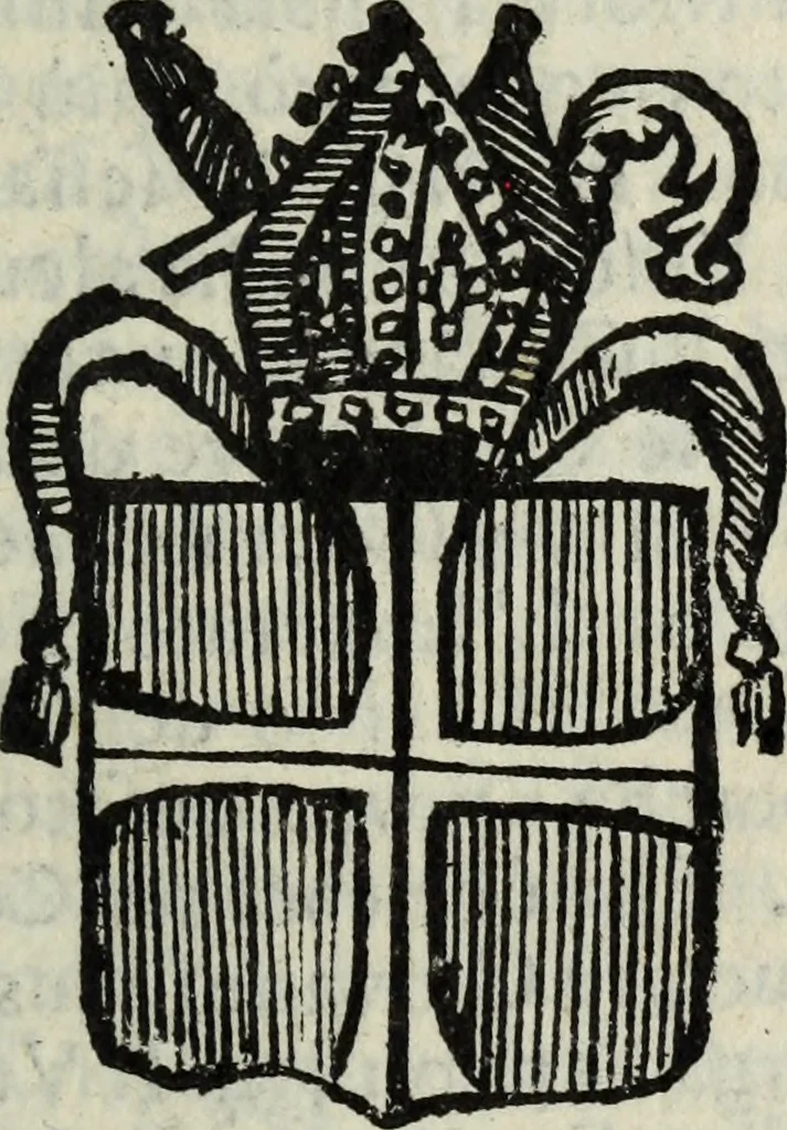 An illustration from Li sovrani del mondo : Opera, che dà notitia della genealogia delle loro famiglie, dell'ampiezza, e governo de' loro stati ... con un catalogo degli autori, che meglio ne hanno scritto, 1720, leaf 216