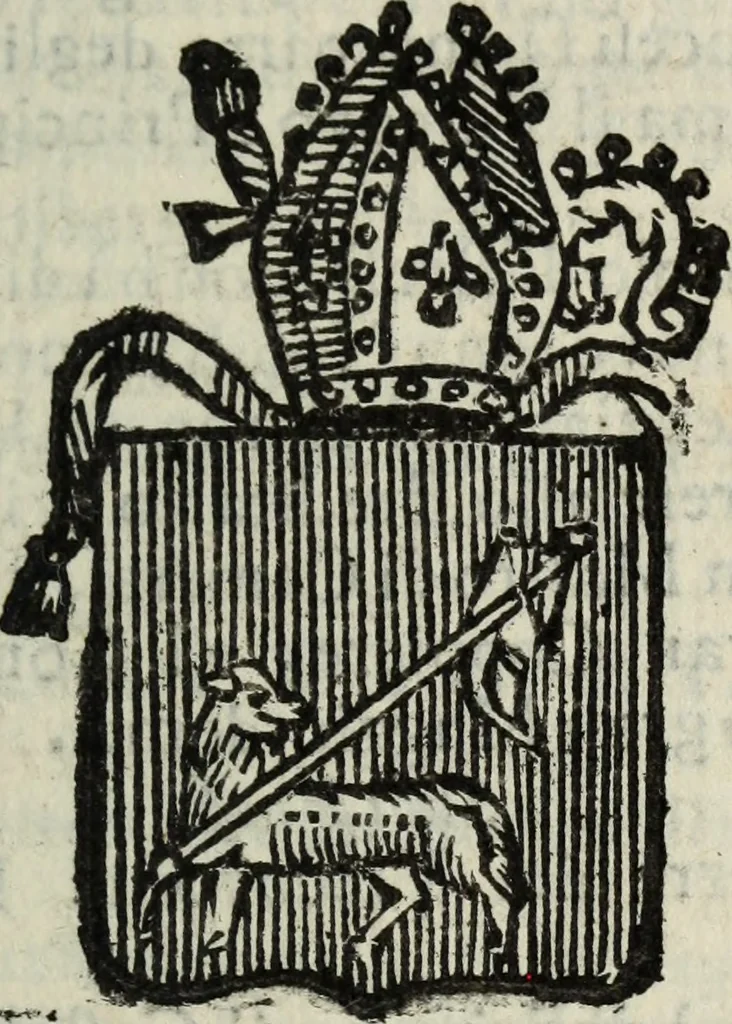 An illustration from Li sovrani del mondo : Opera, che dà notitia della genealogia delle loro famiglie, dell'ampiezza, e governo de' loro stati ... con un catalogo degli autori, che meglio ne hanno scritto, 1720, leaf 252