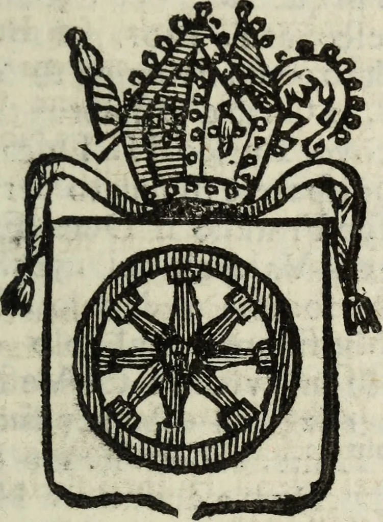 An illustration from Li sovrani del mondo : Opera, che dà notitia della genealogia delle loro famiglie, dell'ampiezza, e governo de' loro stati ... con un catalogo degli autori, che meglio ne hanno scritto, 1720, leaf 266
