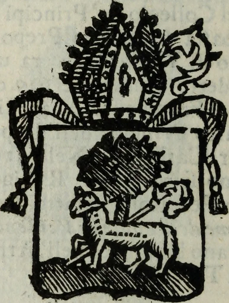 An illustration from Li sovrani del mondo : Opera, che dà notitia della genealogia delle loro famiglie, dell'ampiezza, e governo de' loro stati ... con un catalogo degli autori, che meglio ne hanno scritto, 1720, leaf 299