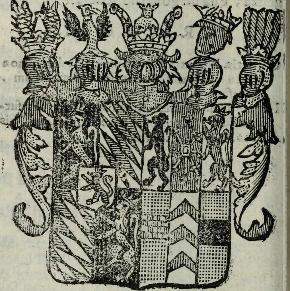 An illustration from Li sovrani del mondo : Opera, che dà notitia della genealogia delle loro famiglie, dell'ampiezza, e governo de' loro stati ... con un catalogo degli autori, che meglio ne hanno scritto, 1720, leaf 341