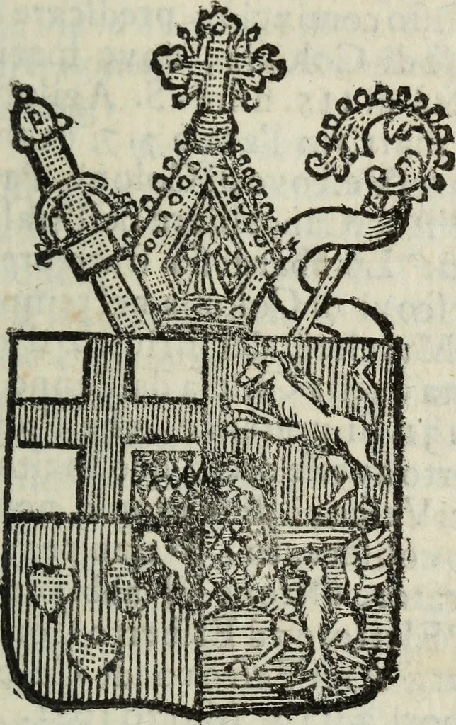 An illustration from Li sovrani del mondo : Opera, che dà notitia della genealogia delle loro famiglie, dell'ampiezza, e governo de' loro stati ... con un catalogo degli autori, che meglio ne hanno scritto, 1720, leaf 68