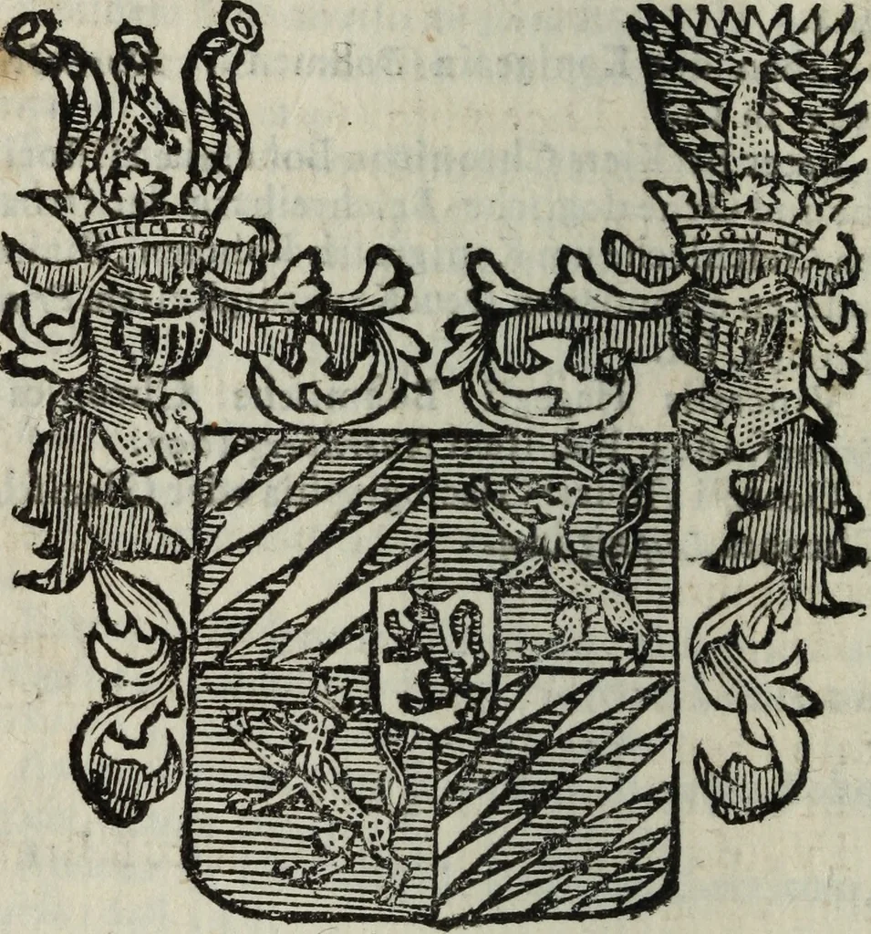 An illustration from Li sovrani del mondo : Opera, che dà notitia della genealogia delle loro famiglie, dell'ampiezza, e governo de' loro stati ... con un catalogo degli autori, che meglio ne hanno scritto, 1720, leaf 91