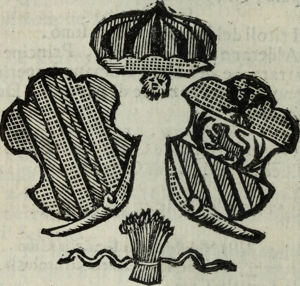 An illustration from Li sovrani del mondo : Opera, che dà notitia della genealogia delle loro famiglie, dell'ampiezza, e governo de' loro stati ... con un catalogo degli autori, che meglio ne hanno scritto, 1720, leaf 165