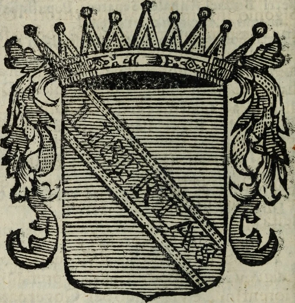 An illustration from Li sovrani del mondo : Opera, che dà notitia della genealogia delle loro famiglie, dell'ampiezza, e governo de' loro stati ... con un catalogo degli autori, che meglio ne hanno scritto, 1720, leaf 209