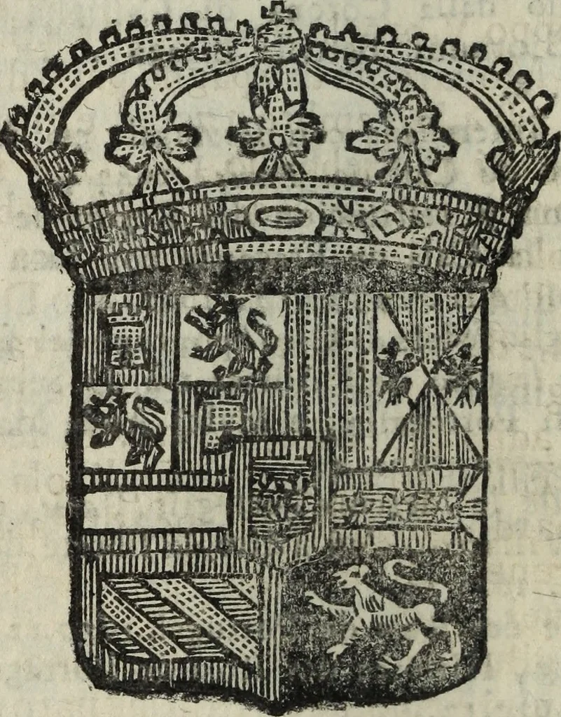 An illustration from Li sovrani del mondo : Opera, che dà notitia della genealogia delle loro famiglie, dell'ampiezza, e governo de' loro stati ... con un catalogo degli autori, che meglio ne hanno scritto, 1720, leaf 241