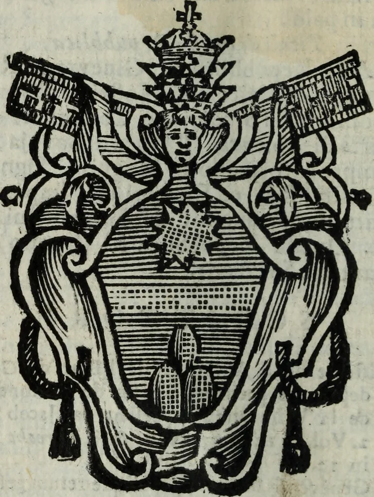 An illustration from Li sovrani del mondo : Opera, che dà notitia della genealogia delle loro famiglie, dell'ampiezza, e governo de' loro stati ... con un catalogo degli autori, che meglio ne hanno scritto, 1720, leaf 51