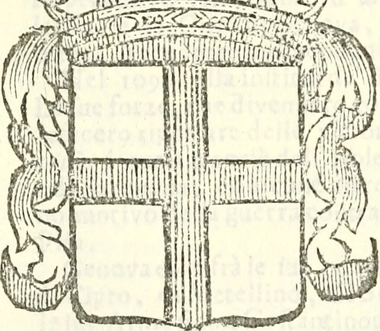 An illustration from Li Sovrani del mondo, opera, che dà notitia della genealogia delle loro famigilie; dell'ampiezza, e governo de'loro Stati, della loro religione, entrate, forze, titoli, pretenfioni, arme con l'origine floria de'pezzi, e quarti, che le compongono, e del luogo della loro residenza; con un catalogo degli autori, che meglio ne banno feritto; il tutto fino al tempo prefente, 1729, leaf 392