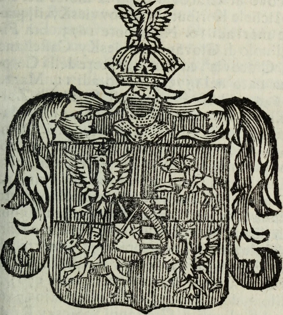 An illustration from Li sovrani del mondo : Opera, che dà notitia della genealogia delle loro famiglie, dell'ampiezza, e governo de' loro stati ... con un catalogo degli autori, che meglio ne hanno scritto, 1720, leaf 30