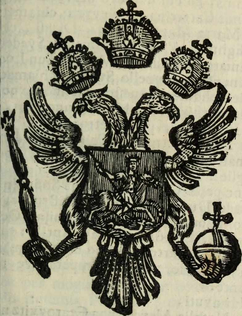 An illustration from Li sovrani del mondo : Opera, che dà notitia della genealogia delle loro famiglie, dell'ampiezza, e governo de' loro stati ... con un catalogo degli autori, che meglio ne hanno scritto, 1720, leaf 6