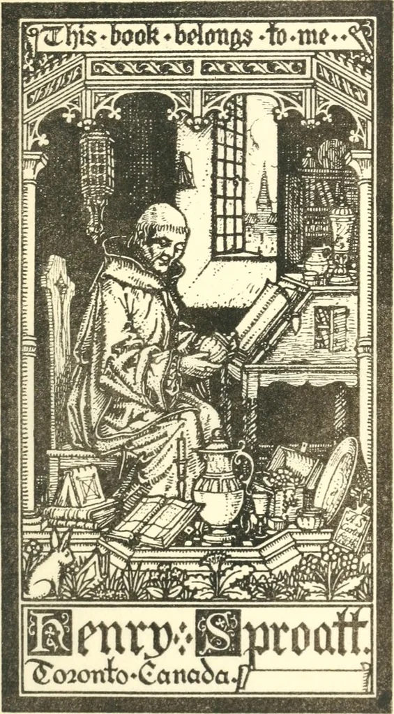 An illustration from A list of Canadian bookplates : with a review of the history of ex libris in the Dominion, 1919, leaf 114