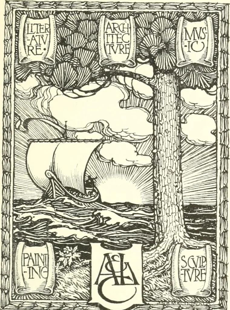 An illustration from A list of Canadian bookplates : with a review of the history of ex libris in the Dominion, 1919, leaf 148
