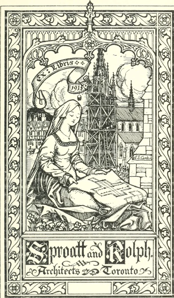 An illustration from A list of Canadian bookplates : with a review of the history of ex libris in the Dominion, 1919, leaf 168