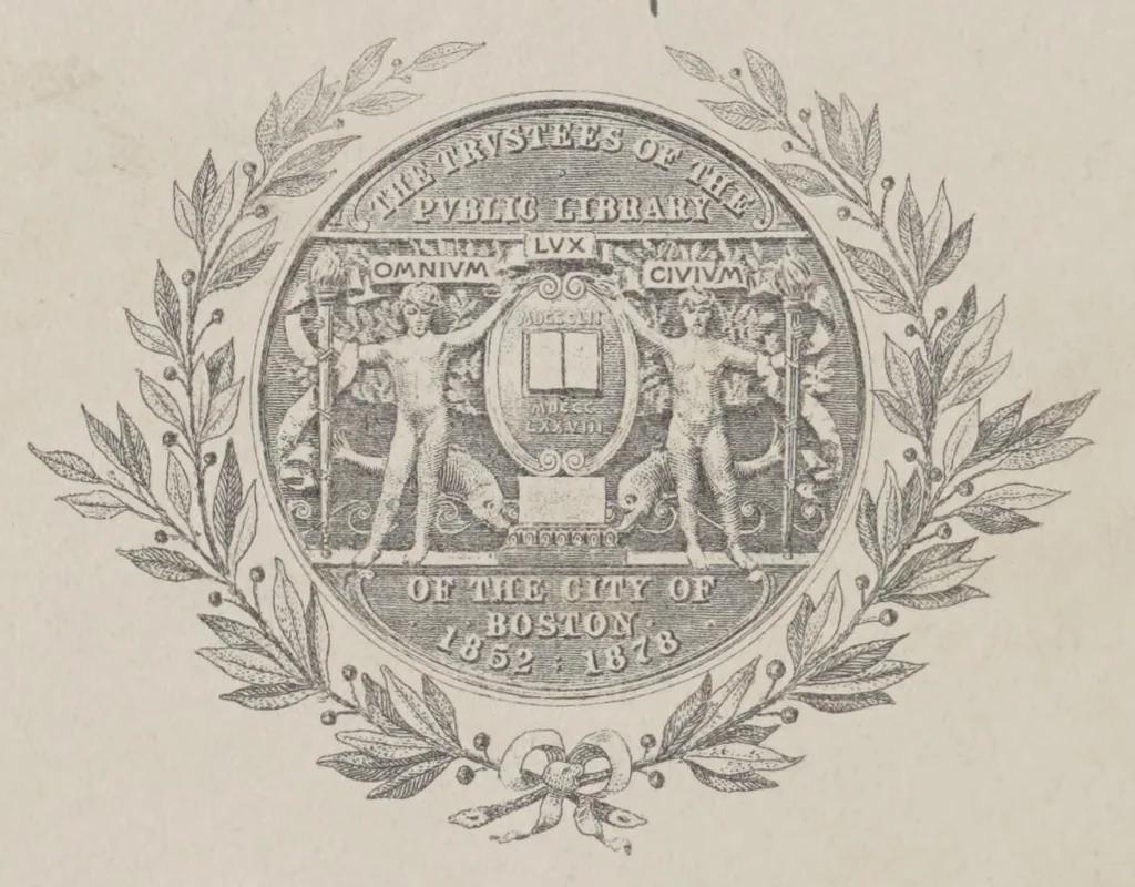 An illustration from List of chromolithographs after Italian, German, and Flemish frescos, now on exhibition at the Athenæum gallery, Beacon Street, Boston : with sketches of the painters (abridged from F.M. [i.e. F.W.] Maynard's "Descriptive sketch of the Arundel Society."), 1872, leaf 2