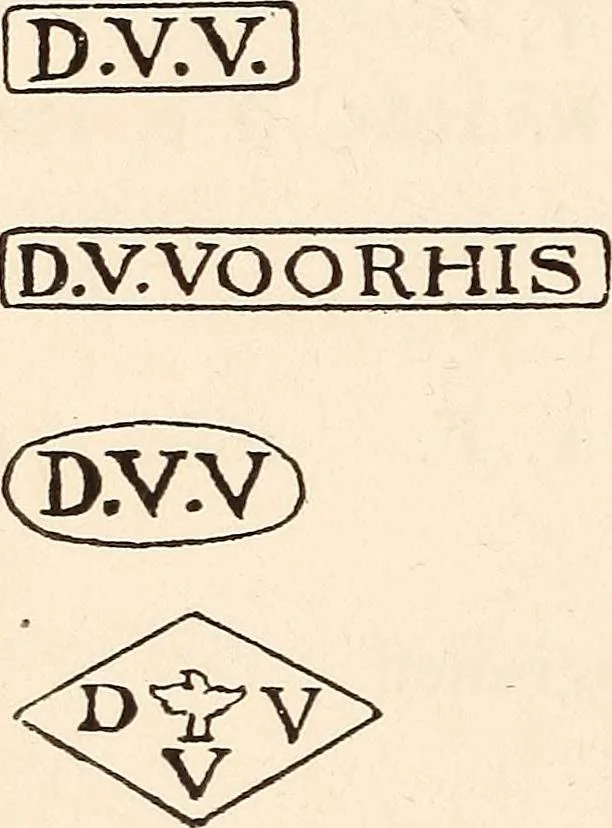 An illustration from A list of early American silversmiths and their marks, 1917, leaf 135