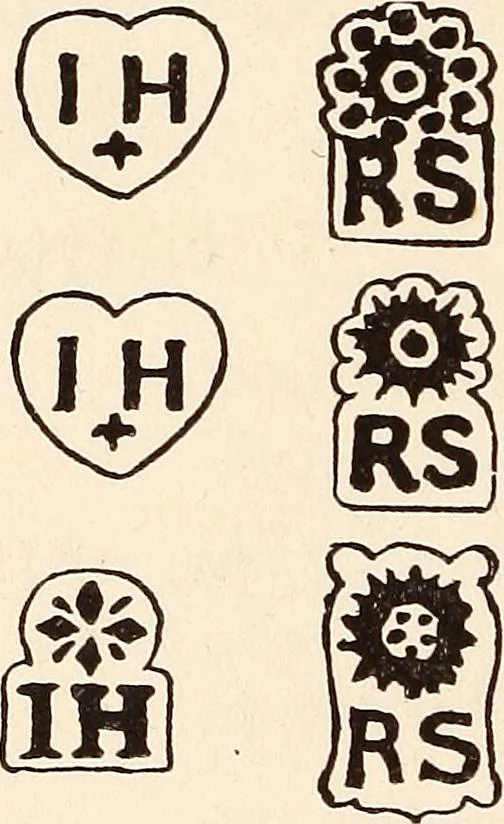 An illustration from A list of early American silversmiths and their marks, 1917, leaf 83