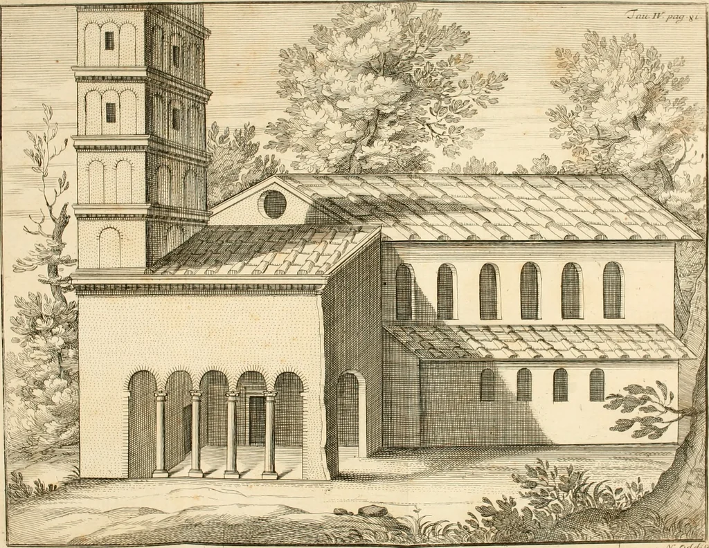 An illustration from L'istoria della Chiesa di S. Giovanni avanti Porta Latina, titolo cardinalizio, 1716, leaf 114