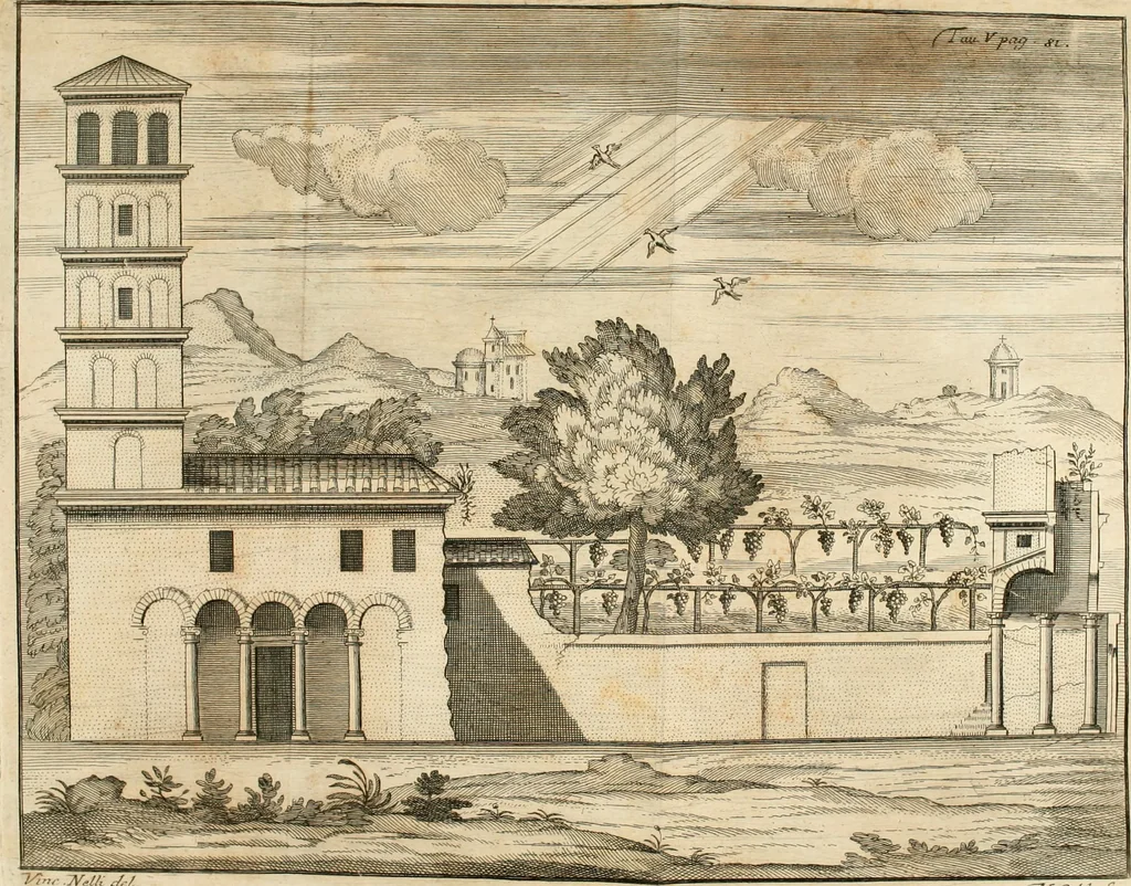 An illustration from L'istoria della Chiesa di S. Giovanni avanti Porta Latina, titolo cardinalizio, 1716, leaf 116