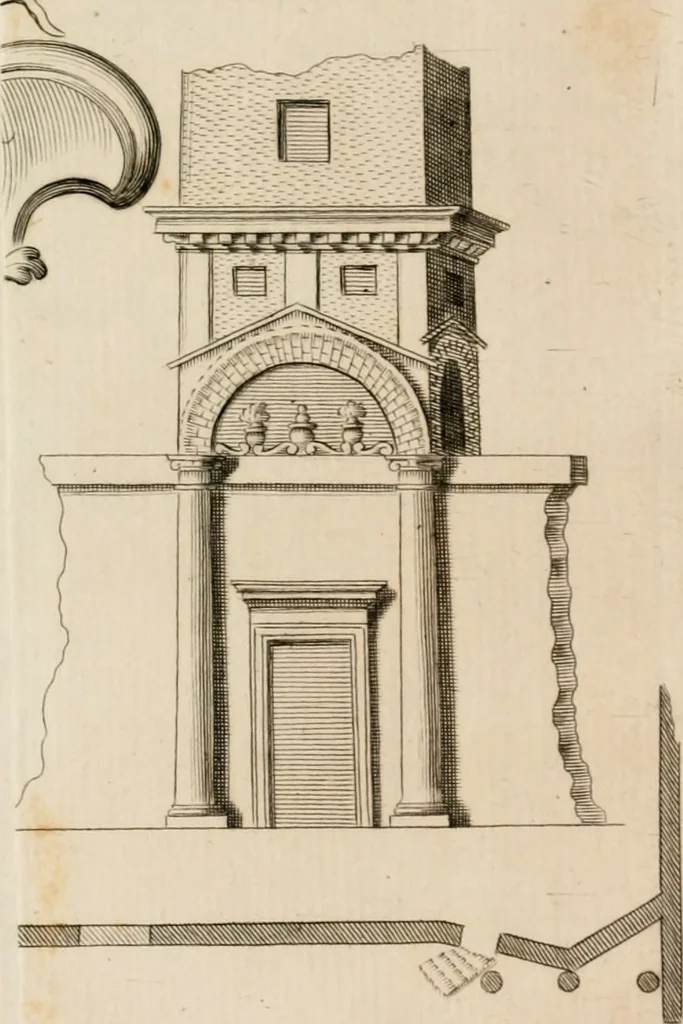 An illustration from L'istoria della Chiesa di S. Giovanni avanti Porta Latina, titolo cardinalizio, 1716, leaf 129