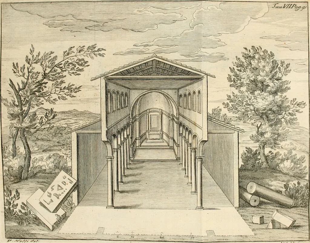 An illustration from L'istoria della Chiesa di S. Giovanni avanti Porta Latina, titolo cardinalizio, 1716, leaf 130