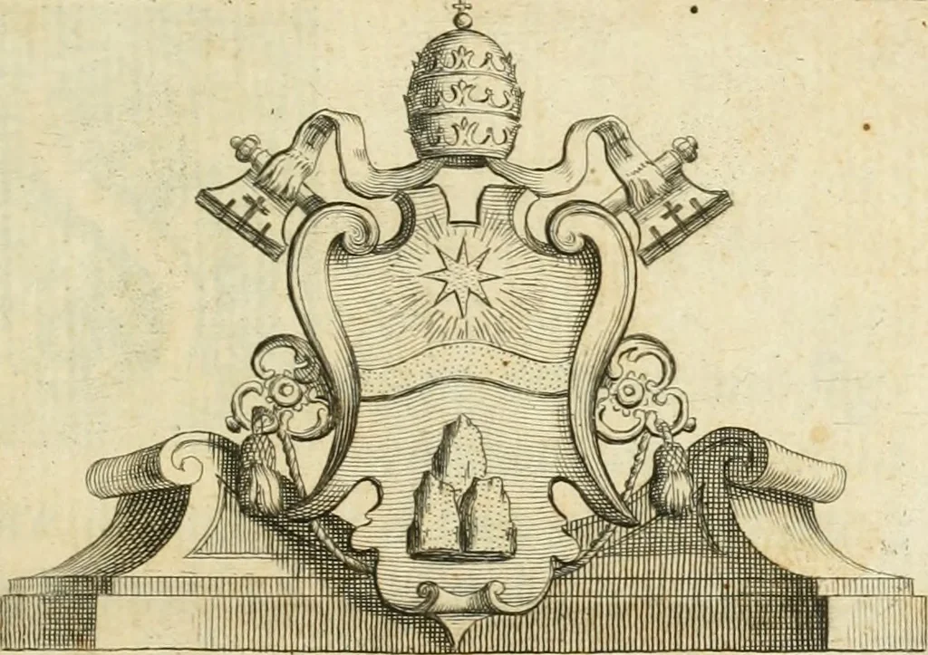 An illustration from L'istoria della Chiesa di S. Giovanni avanti Porta Latina, titolo cardinalizio, 1716, leaf 6
