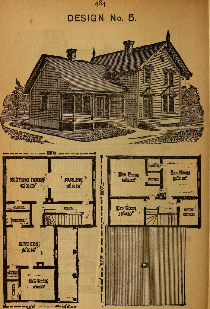 An illustration from The little gold mine. Conklin's handy manual of the mechanical arts and house plans .., 1889, leaf 485