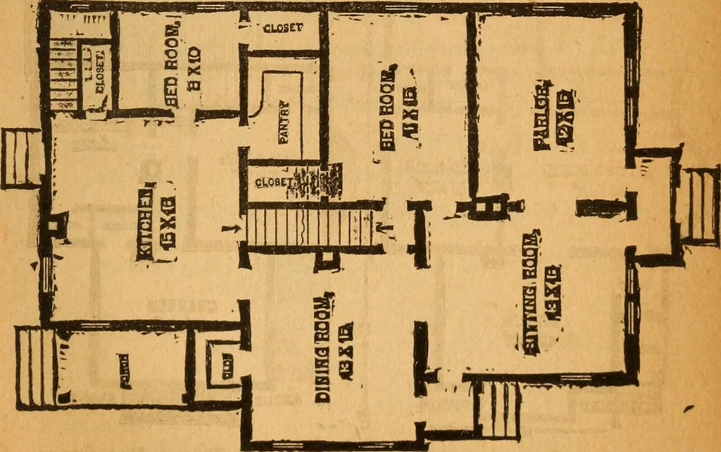 An illustration from The little gold mine. Conklin's handy manual of the mechanical arts and house plans .., 1889, leaf 494