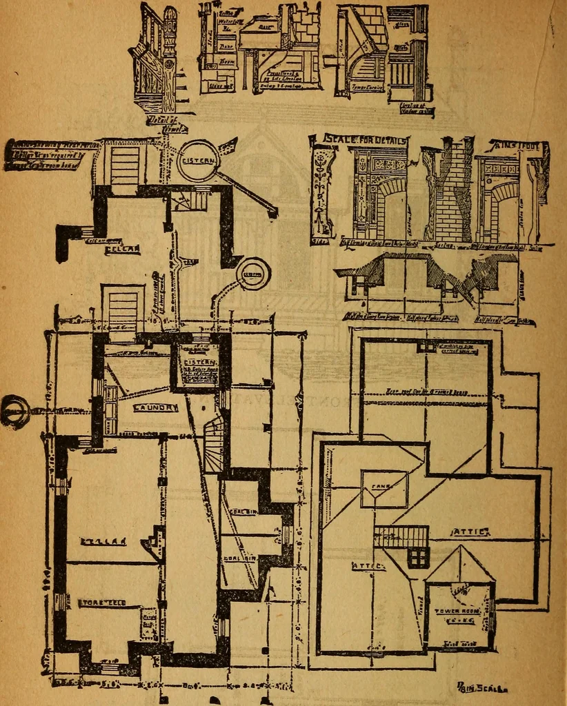 An illustration from The little gold mine. Conklin's handy manual of the mechanical arts and house plans .., 1889, leaf 525