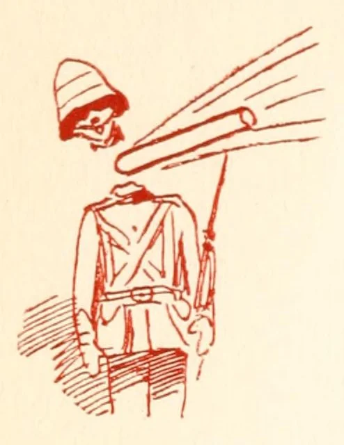 An illustration from Little wars : a game for boys from twelve years of age to one hundred and fifty and for that more intelligent sort of girls who like boys' games and books, 1913, leaf 106