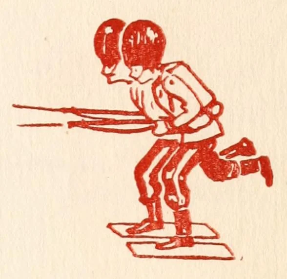 An illustration from Little wars : a game for boys from twelve years of age to one hundred and fifty and for that more intelligent sort of girls who like boys' games and books, 1913, leaf 97