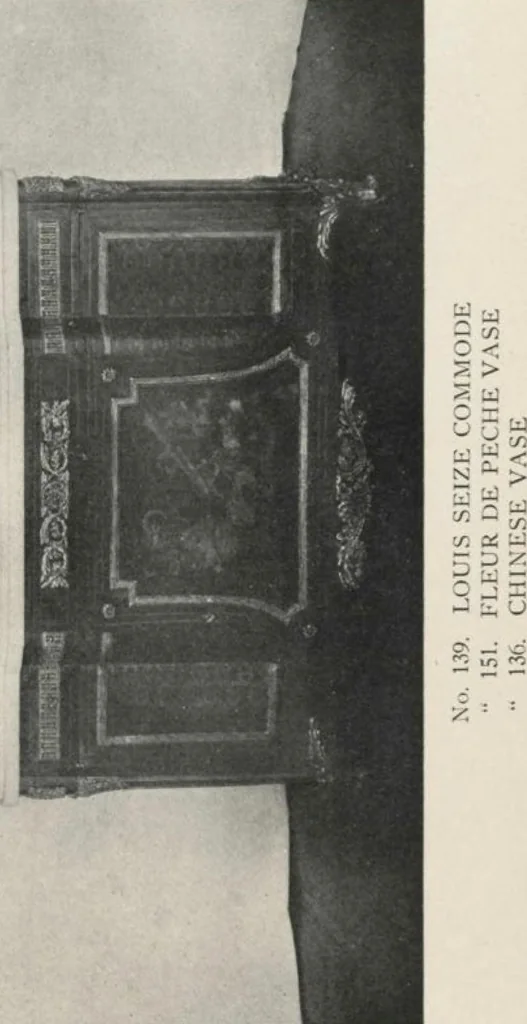 An illustration from Catalogue of the very large and important collection of beautiful objects of art and decorative French furniture of the highest quality [electronic resource] : to be sold by order of M. Jules Ratzkowski, of Paris, who brought the collection to America, Saturday, Monday, Wednesday and Thursday afternoons May 27, 29 and 31, and June 1, 1916 at 2:30 o'clock, on public exhibition from Friday, May 19th, 1916, leaf 11