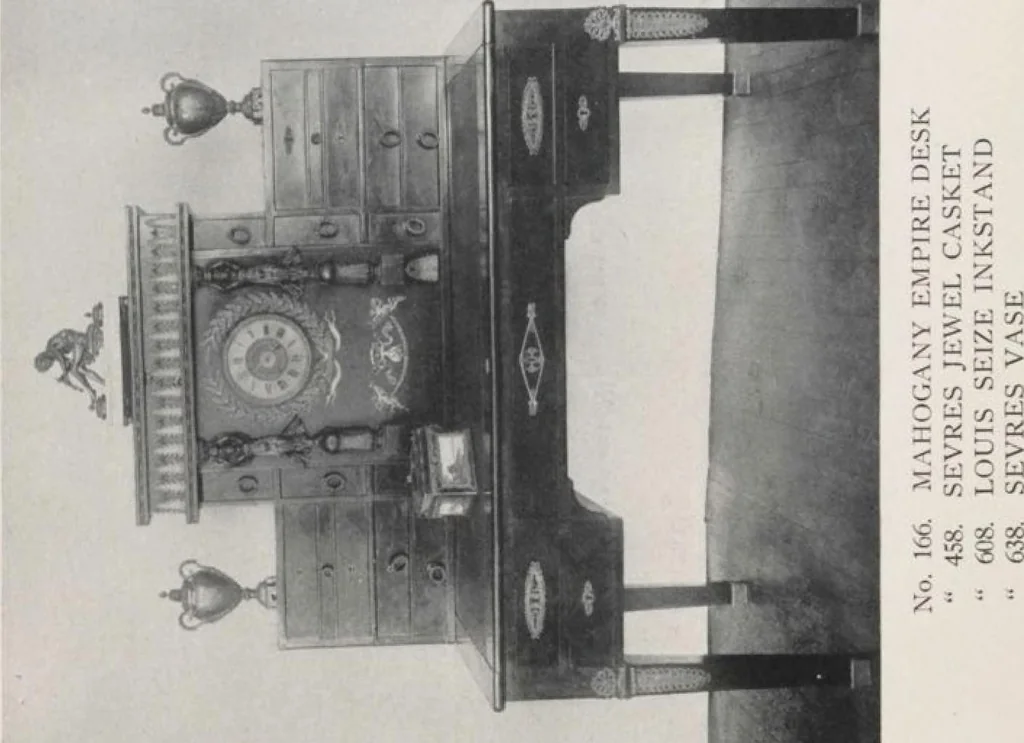 An illustration from Catalogue of the very large and important collection of beautiful objects of art and decorative French furniture of the highest quality [electronic resource] : to be sold by order of M. Jules Ratzkowski, of Paris, who brought the collection to America, Saturday, Monday, Wednesday and Thursday afternoons May 27, 29 and 31, and June 1, 1916 at 2:30 o'clock, on public exhibition from Friday, May 19th, 1916, leaf 83