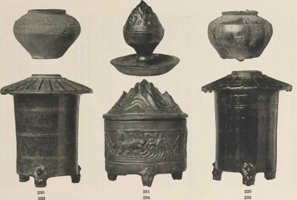 An illustration from Illustrated catalogue of the important and interesting collection of beautiful pottery vases of Eastern origin, dating from the sixth century B.C. to the eighteenth century A.D., being the collection of the widely known connoisseur Mr. Thomas B. Clarke of New York City [electronic resource] : to be sold at unrestricted public sale at the American Art Galleries on the afternoons herein stated, 1917, leaf 61