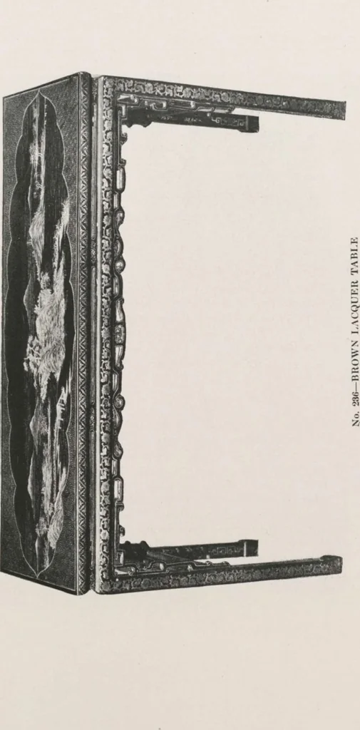 An illustration from Illustrated catalogue of the furniture and embellishments from the Imperial Palace, Pekin, exquisitely wrought gold ornaments from the ceremonial crowns of the former Emperor and Empress of China and numerous other objects of antiquity and distinctive artistic excellence, recently acquired by the firm of Messrs. Yamanaka & Company, New York, Japan, China [electronic resource] : to be sold at unrestricted public sale on the afternoons herein stated, 1917, leaf 107