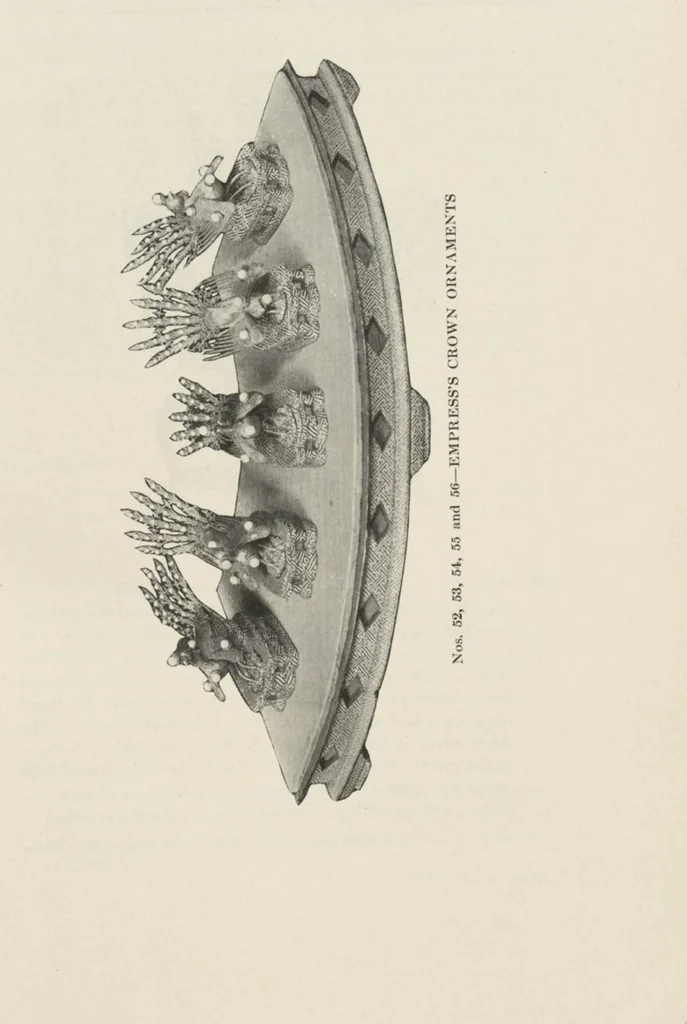 An illustration from Illustrated catalogue of the furniture and embellishments from the Imperial Palace, Pekin, exquisitely wrought gold ornaments from the ceremonial crowns of the former Emperor and Empress of China and numerous other objects of antiquity and distinctive artistic excellence, recently acquired by the firm of Messrs. Yamanaka & Company, New York, Japan, China [electronic resource] : to be sold at unrestricted public sale on the afternoons herein stated, 1917, leaf 28