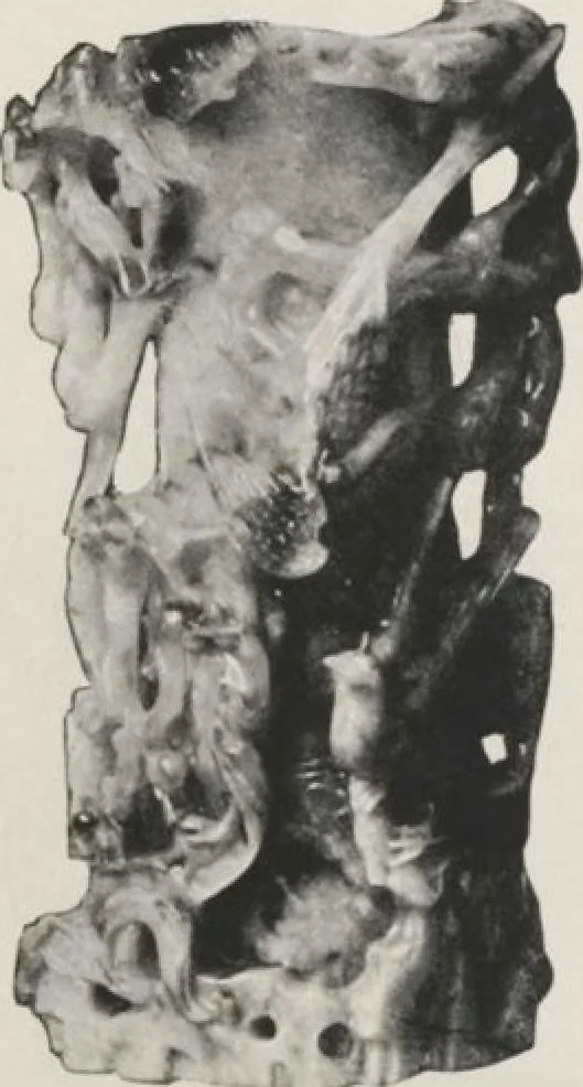 An illustration from Illustrated catalogue of the important collection of antique Chinese porcelains, Sung and Ming potteries, ancient stone sculptures, carved jades and other hard stones, snuff bottles, Mandarin necklaces, bronzes, enamels, palace furniture and wall panels and a number of rare and fine ancient Chinese paintings of the Sung and Ming periods [electronic resource] : all of which are to be sold at unrestricted public sale by direction of the Chinese expert, Lee Van Ching of Shanghai on the afternoons herein stated, 1917, leaf 54