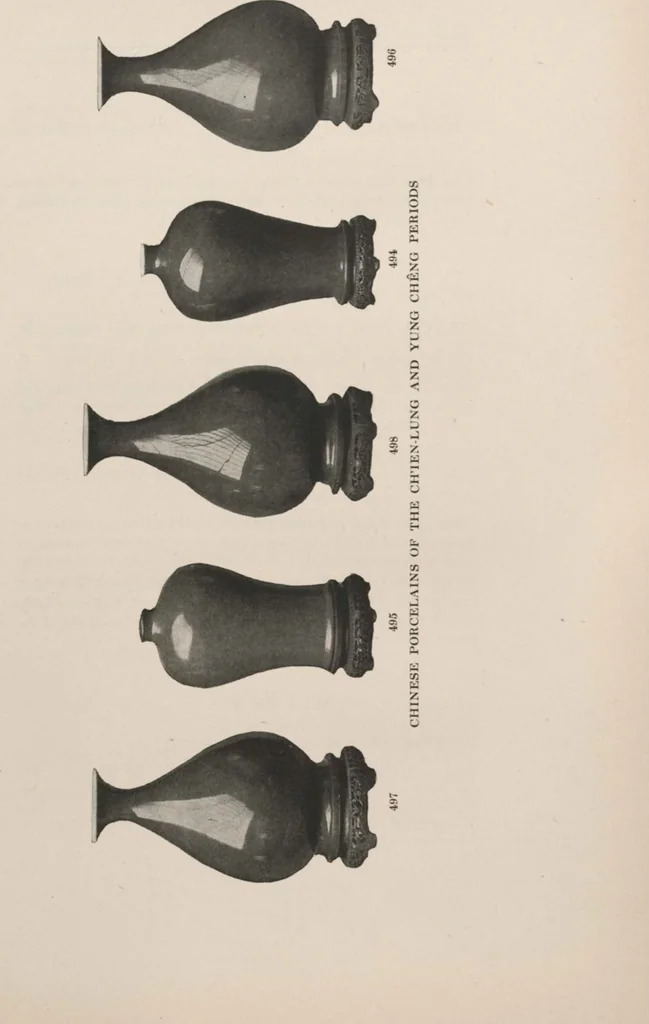 An illustration from Illustrated catalogue of a remarkable collection of beautiful white glazes in European and Oriental productions, exceptional Chinese porcelains, exclusively single-color specimens [electronic resource] : to be sold at unrestricted public sale by direction of Mr. Thomas B. Clarke at the American Art Galleries on the afternoons herein stated, 1918, leaf 165