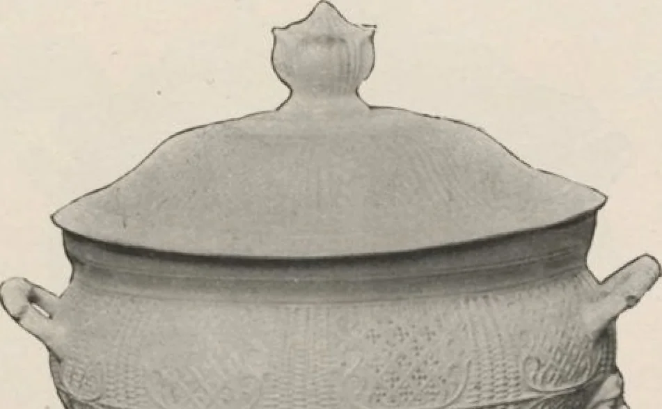 An illustration from Illustrated catalogue of a remarkable collection of beautiful white glazes in European and Oriental productions, exceptional Chinese porcelains, exclusively single-color specimens [electronic resource] : to be sold at unrestricted public sale by direction of Mr. Thomas B. Clarke at the American Art Galleries on the afternoons herein stated, 1918, leaf 83