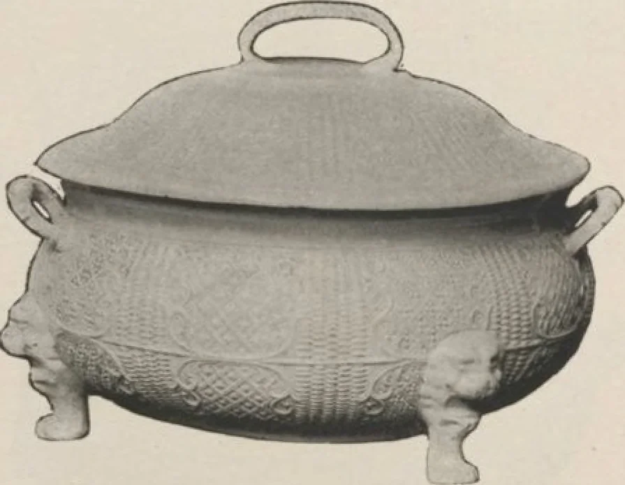 An illustration from Illustrated catalogue of a remarkable collection of beautiful white glazes in European and Oriental productions, exceptional Chinese porcelains, exclusively single-color specimens [electronic resource] : to be sold at unrestricted public sale by direction of Mr. Thomas B. Clarke at the American Art Galleries on the afternoons herein stated, 1918, leaf 84