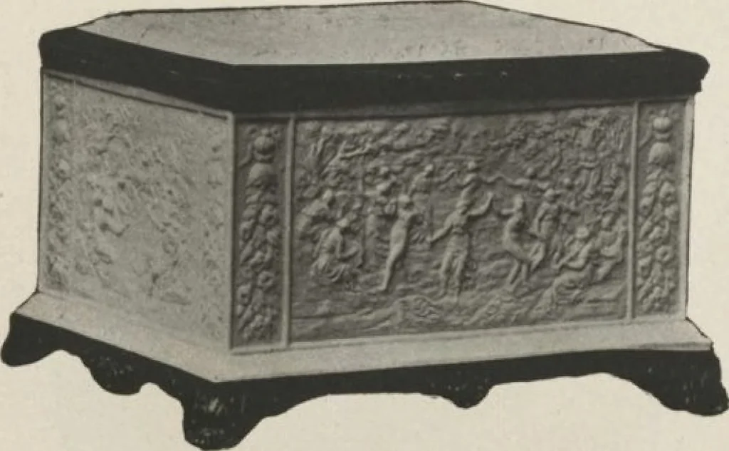 An illustration from Illustrated catalogue of a remarkable collection of beautiful white glazes in European and Oriental productions, exceptional Chinese porcelains, exclusively single-color specimens [electronic resource] : to be sold at unrestricted public sale by direction of Mr. Thomas B. Clarke at the American Art Galleries on the afternoons herein stated, 1918, leaf 96